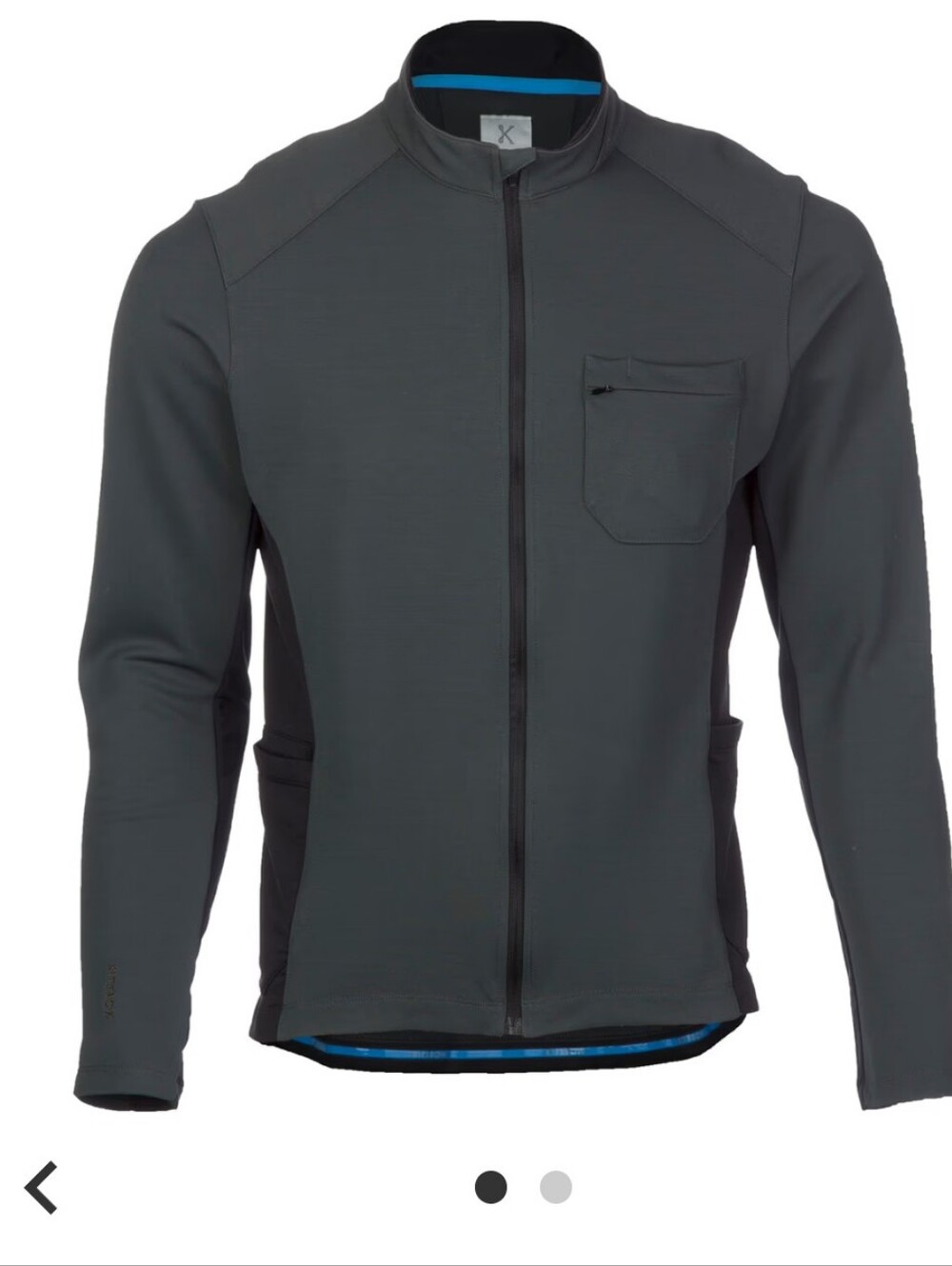 Kitsbow Men's All Mountain Long Sleeve Jersey Charcoal Merino Wool Blend Large